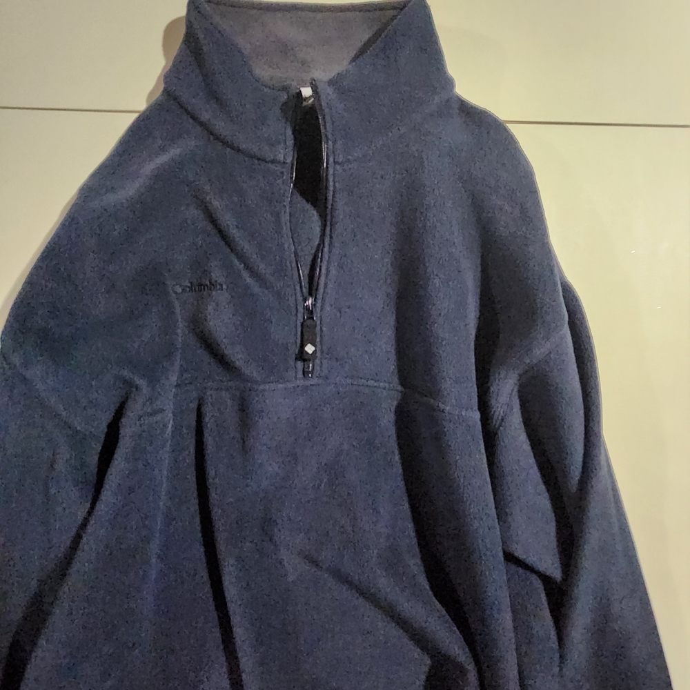 Columbia Men's Navy Blue Fleece Half Zip Pullover Jacket Size XL